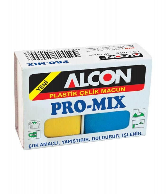 Alcon Pro-Mix Epoksi Macun 40 gr Metalik Renkli Hızlı Kuruma Özelliği ile Dayanıklı Tamir Malzemesi